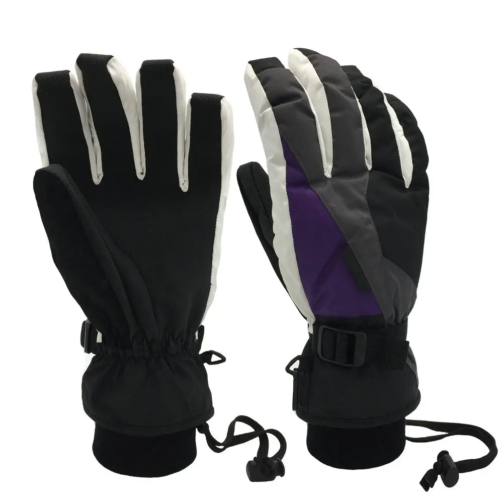 Polyester Leather 3M Thinsulate Insulation Thermal Windproof Waterproof Ski Gloves
