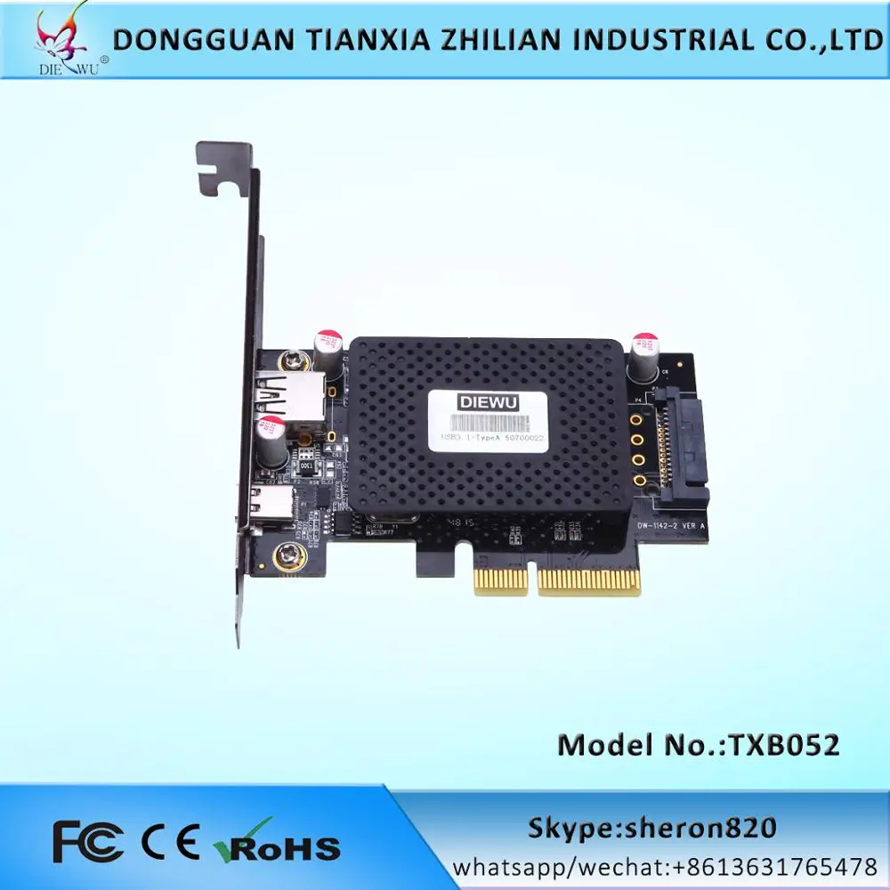 whole sale  PCI-express Gen 2 USB 3.1 PCIe 4X Type C add on card