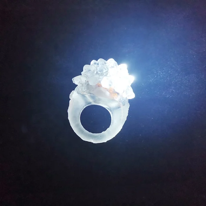 Flashing White led soft party bumpy ring for party