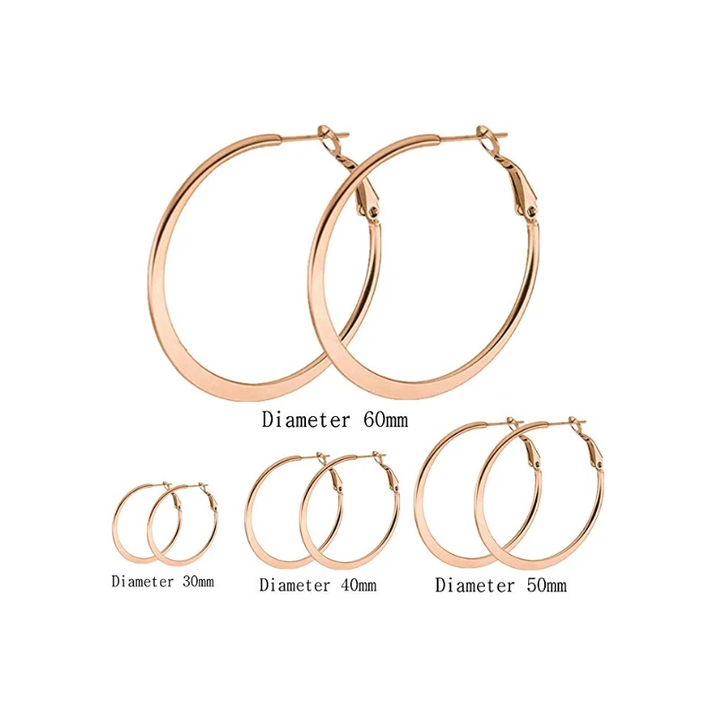 
4 piecesetRose gold silver plated stainless steel round earrings custom wholesale earrings earrings 