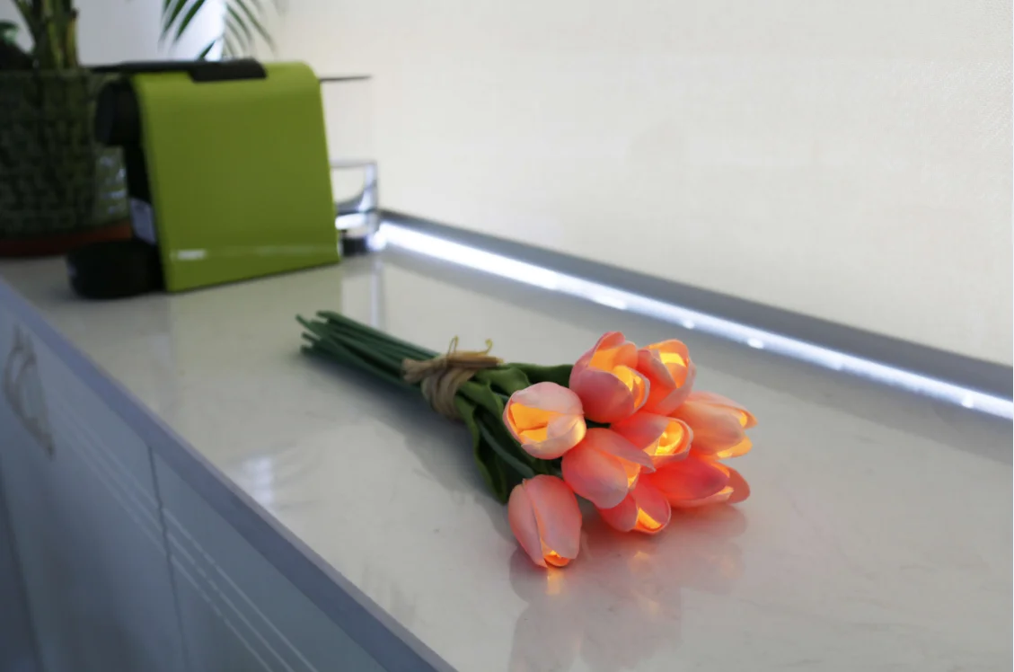 decorative flowers&wreaths with led lights warm white led light