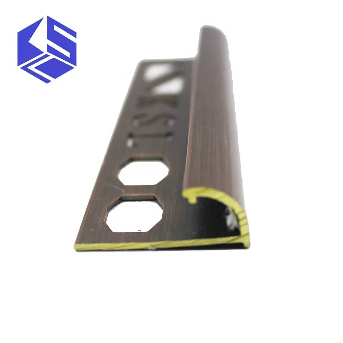 Corrosion resistant durable brass quarter round corner trim for tile