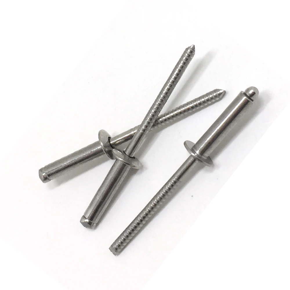DIN7337 All sizes 2.4/3.2/4/4.8/6.4 stainless steel A2 A4 SS304 SS316 Open End Blind Rivets Break Manderl Blind Rivet