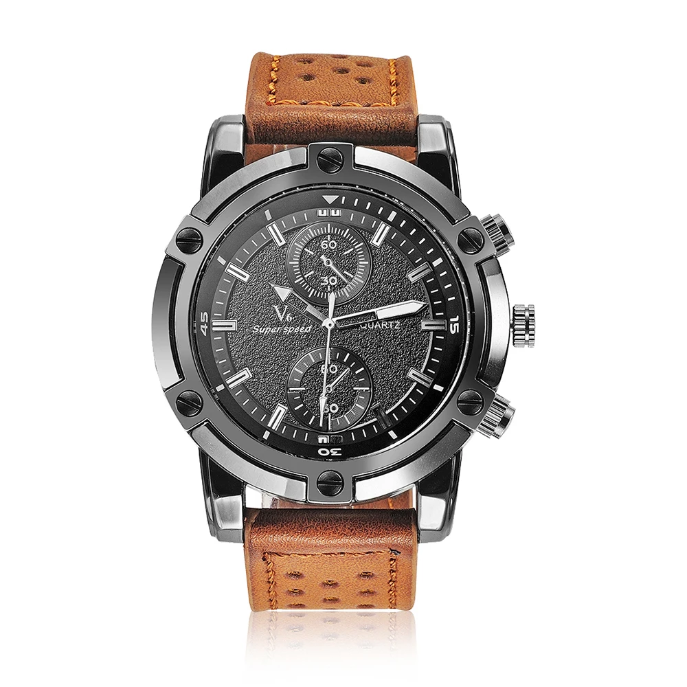V6 V0289 Fashion Design Chinese Men Wristwatches Quartz Rubber 2 Dials Japan Cheap Hand Watch Rejoes