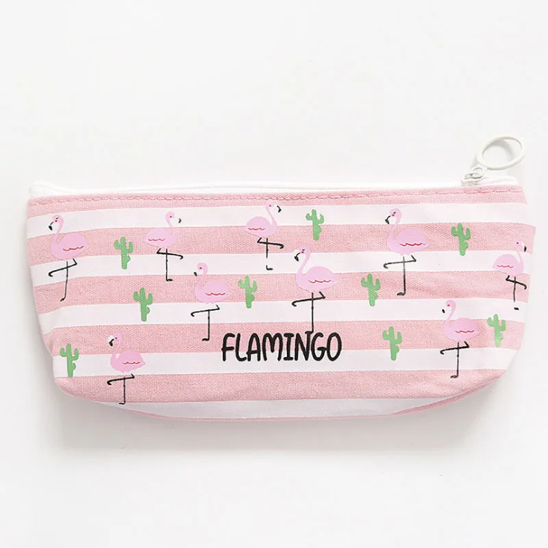 Wholesale Custom Korean Version Cute Canvas Creative Fresh Pencil Bag Contracted Student Pencil Bag Cartoon Animal Pen Bag