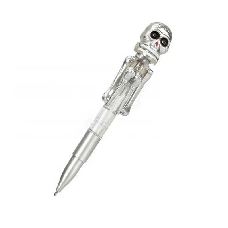 Skeleton Boxing Ball Point Pen Light Up Skull Head Pen