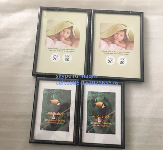 Cheap bulk black  plastic photo frame picture photo frame in size 4x6x8x10 5x7 molduras para foto wholesale 6r 7r 8r 10r 12r