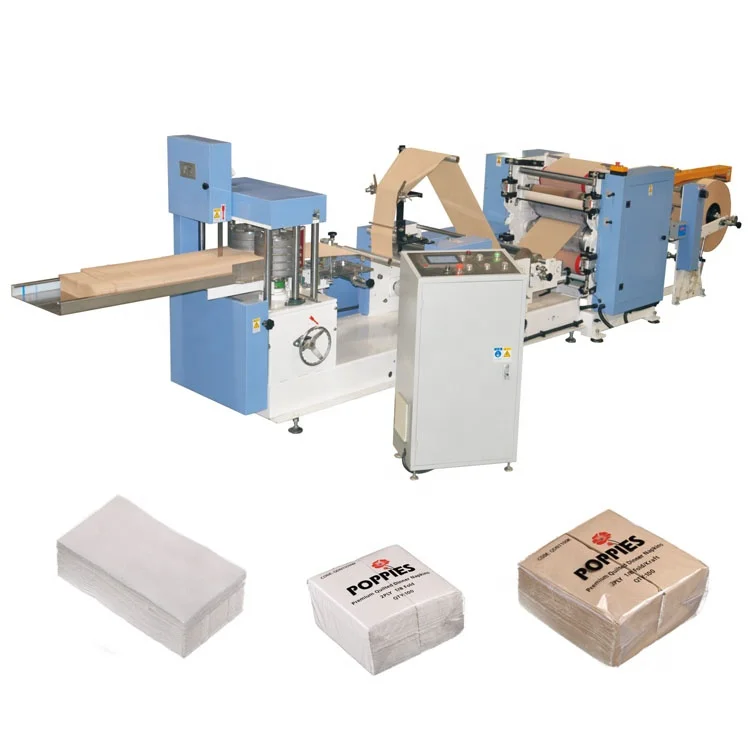 automatic dinner lunch tissue paper napkin embossing folding converting making production folder machine line for sale price
