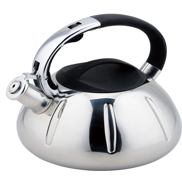 Home Use Brushed Stainless Steel Water Kettle with Wood Pattern Handle Anti Scalding whistling kettle