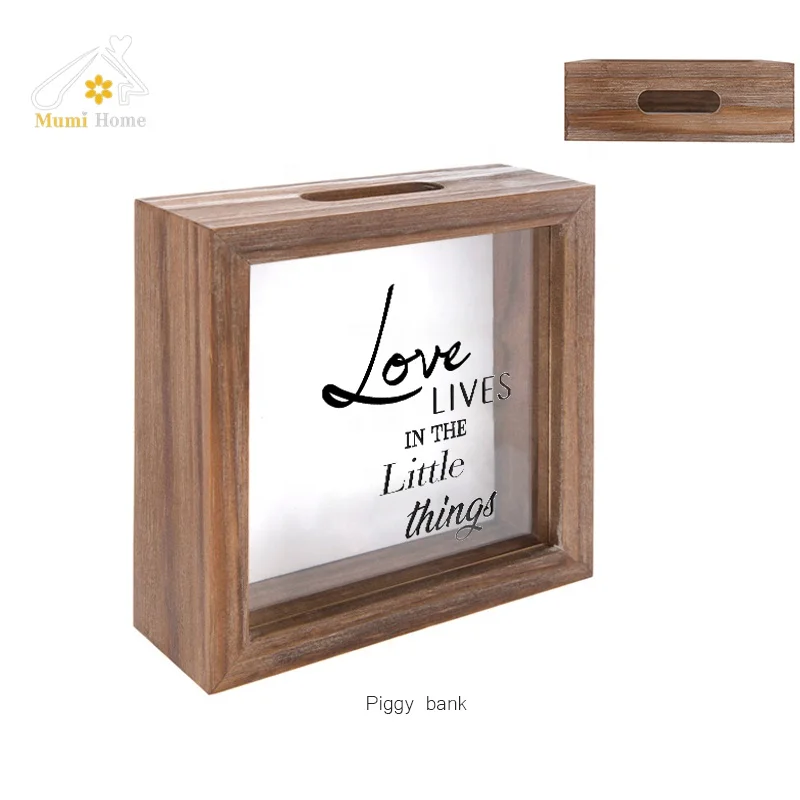 
Wood money box coin save money box for saving notes 