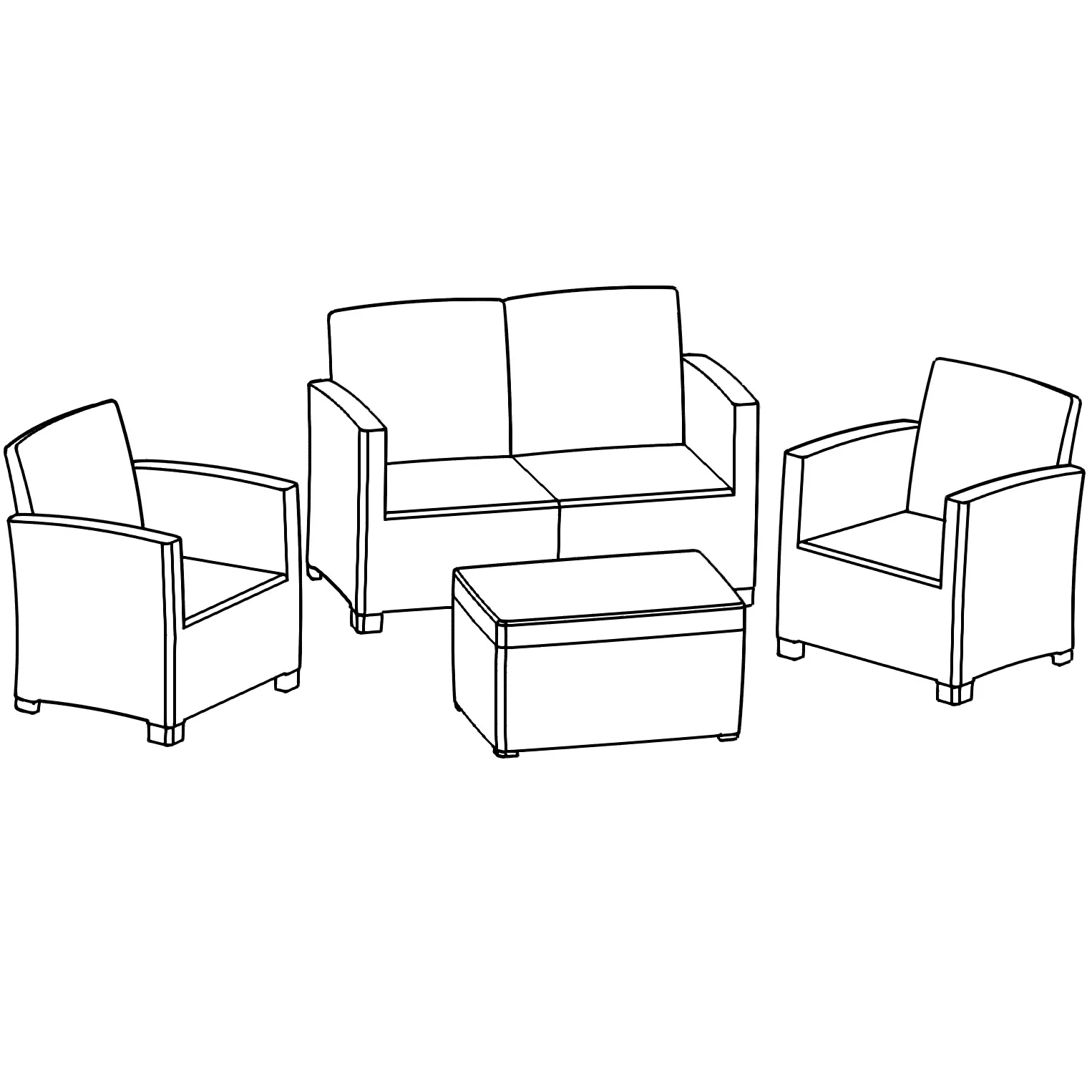 4 pcs outdoor furniture patio rattan sofa wicker sofa set