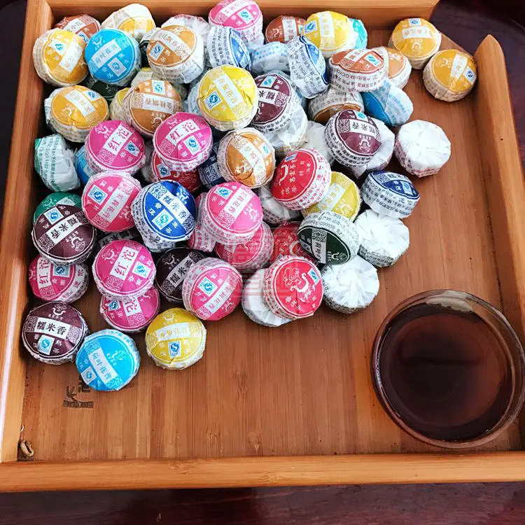 
D Chinese famous mini puer black dragon tea benefit slimming tea chines puerh tea 