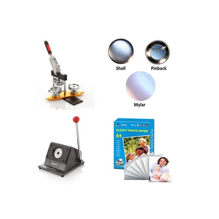 37mm Plastic Custom Tin Button Making Badge Maker Kit Pin Button Machine