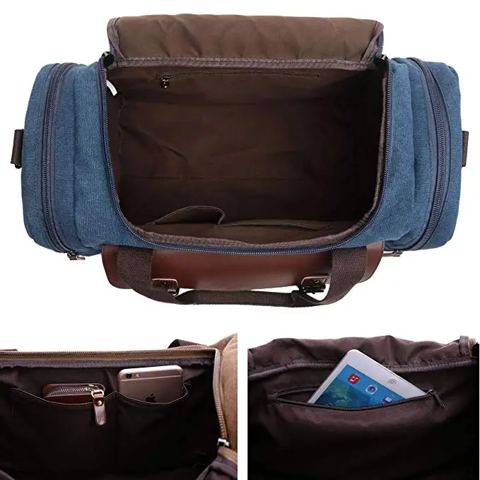 
Leather Overnight Bag Travel Carry on Duffel Sports Weekend Tote Bags 