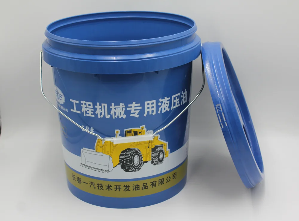 
16L plastic bucket for packing anti-wear hydraulic oil with plastic handle and covers 