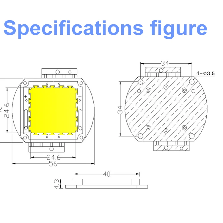 Full spectrum led grow lights high power led diode for Flowers and leaf vegetables aquatic plant led chip grow light