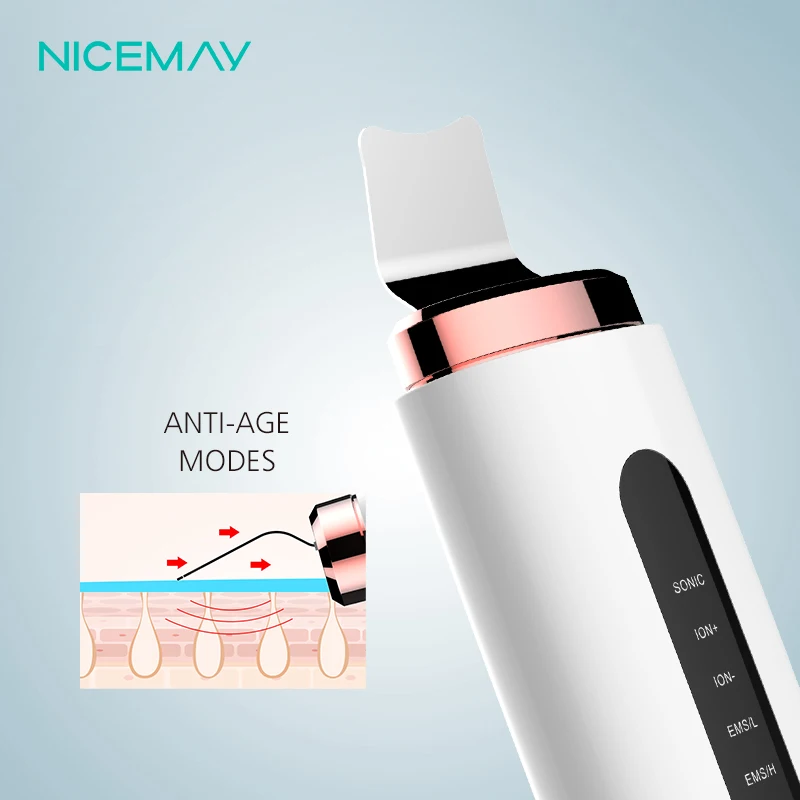 Rechargeable Multifunction Skin Peeling Ultrasonic Facial Skin Scrubber Spatula scrubber per la pelle exfoliant pour la peau