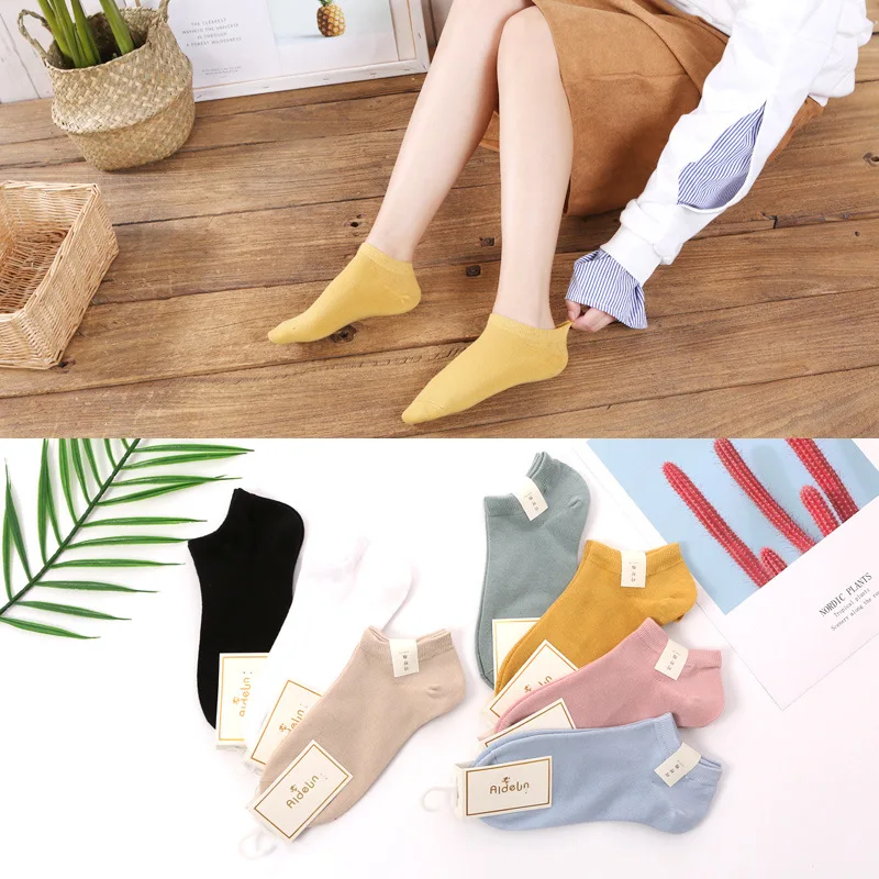 Custom logo high quality solid color low cut socks private label bamboo fiber socks for women