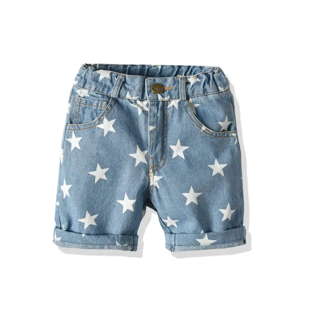 
2-7 years 2019 New Wholesale Summer Cotton Baby Boys high-waisted knit jean trousers 