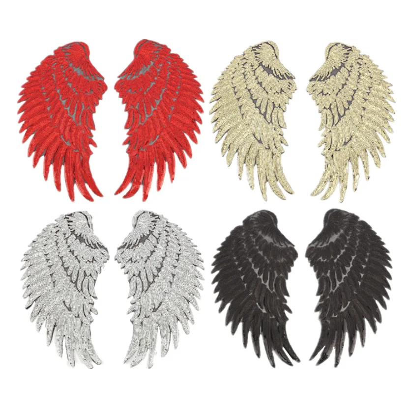 Wholesale wings patch back sequin embroidery patch
