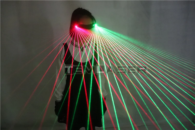 2 in 1 Multi-line RGB Laser Glasses Sunglasses Goggles With Green Red Blue For LED luminous Costumes Show