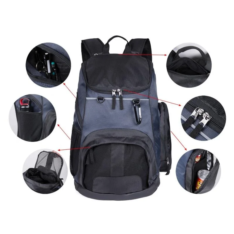 OEM customized basketball football sports bagpack hiking camping backpack