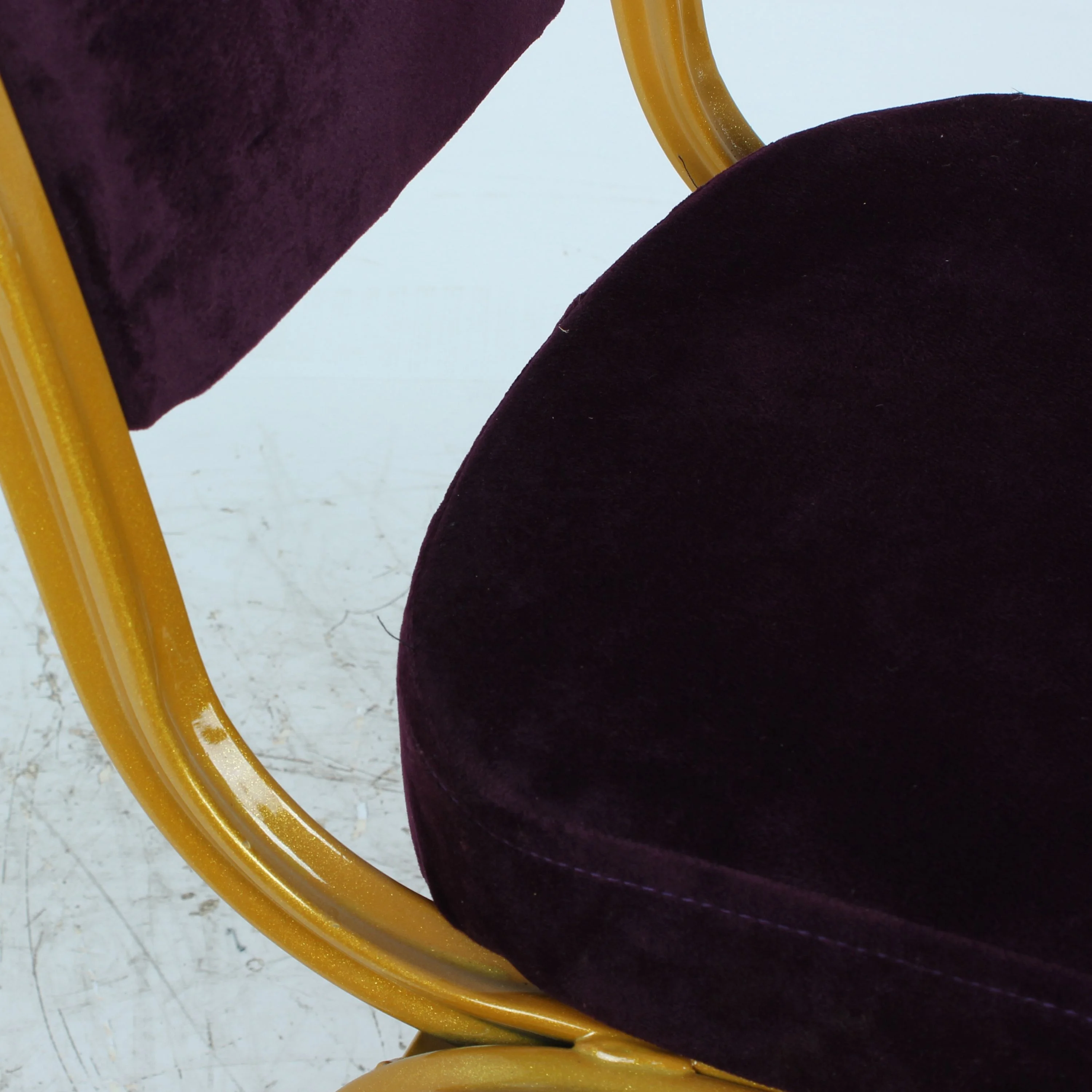 Velvet banquet with seat cushions aluminum stacking steel metal banquet chair