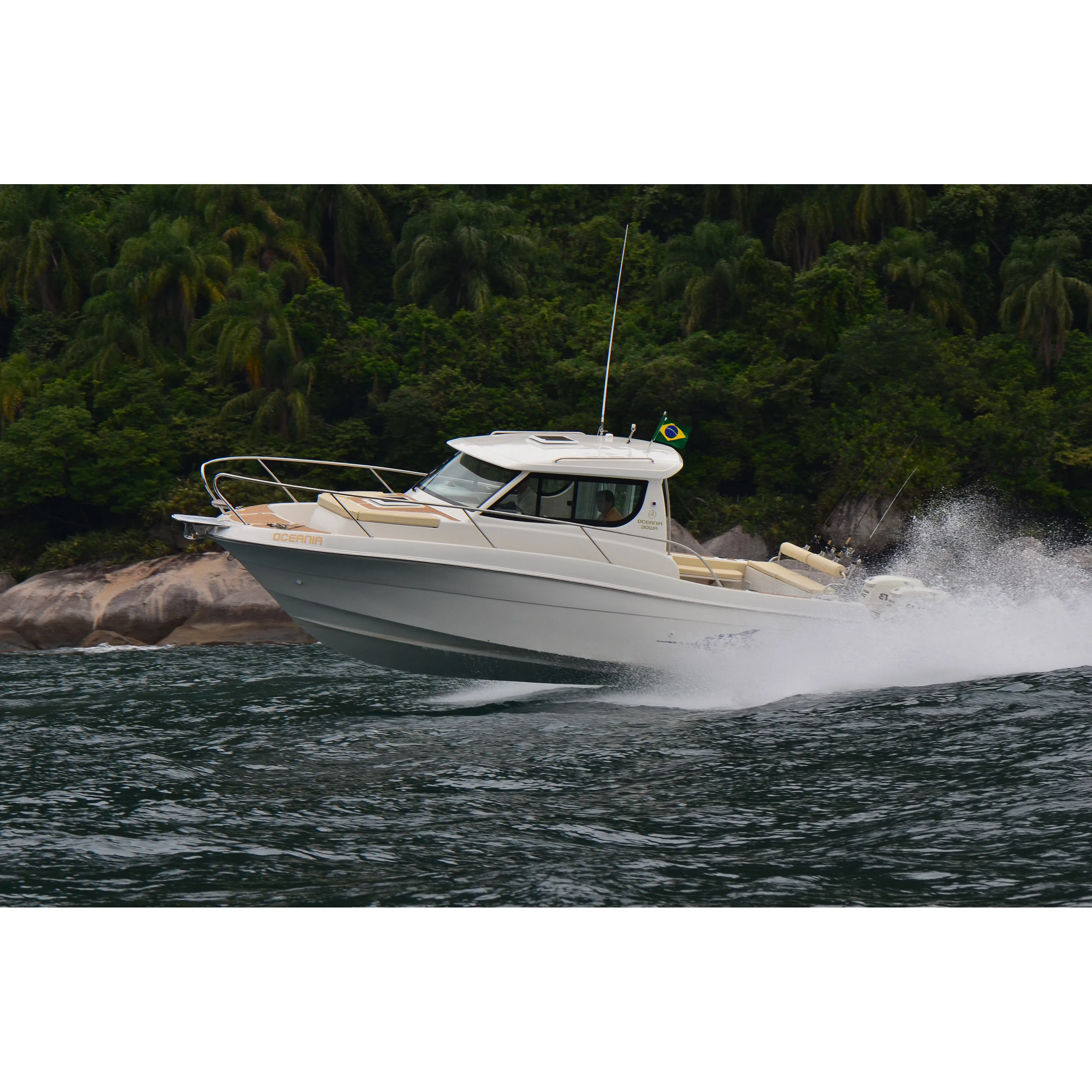 32WA sport fiberglass speed fishing boat cabin boat motor yacht support for custom