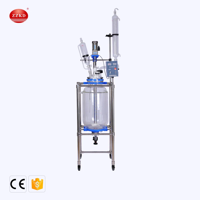50L Laboratory Mixed Double Layer Glass Reactor