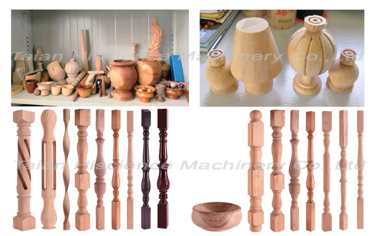 Double spindle torno de madera wood lathe with engrave function for sale H-D150D-DM