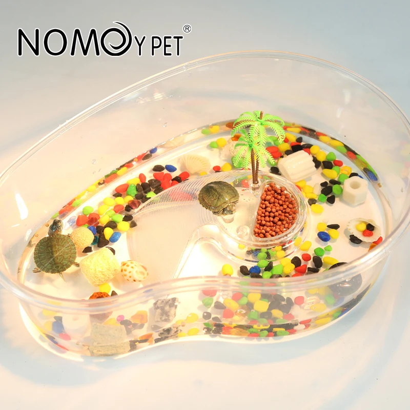NOMOY PET reasonable price large size portable transparent plastic turtle tank for tortoise terrapin
