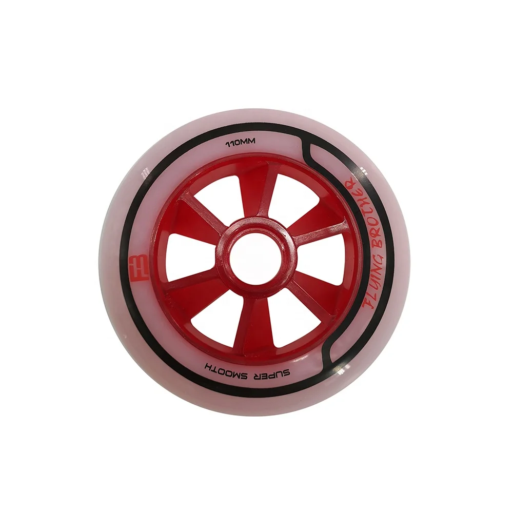 Super smooth overmolded 110*24mm high quality banded double layers  polyurethane inline skate PU wheels