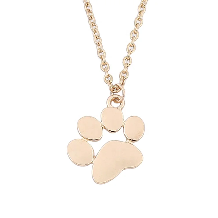 Fashion Personalized Dog necklaces Lovers Gifts Gold Plated Pendant Necklace Cat Dog pets Paw Charm dog paw necklace