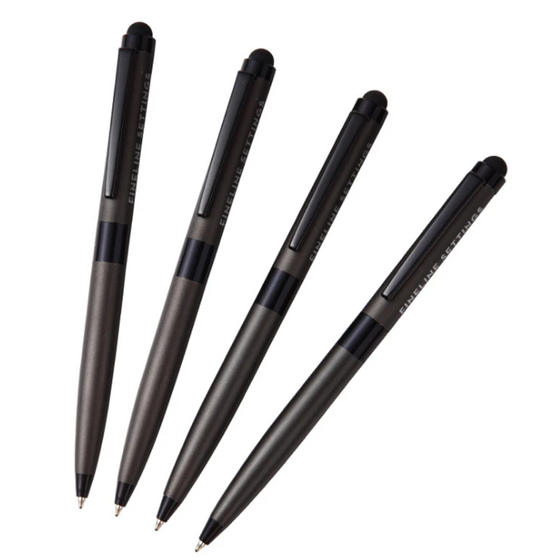 
Fashion hot sale aluminum black body novelty promotional metal ballpoint pens stylus screen phone touch pen 