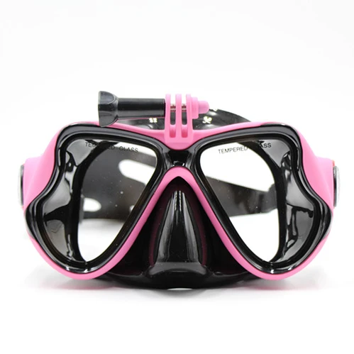 
Compatible with Gopro -Silicone Dive Mask for Scuba Diving Snorkeling Swimming Goggles Black 