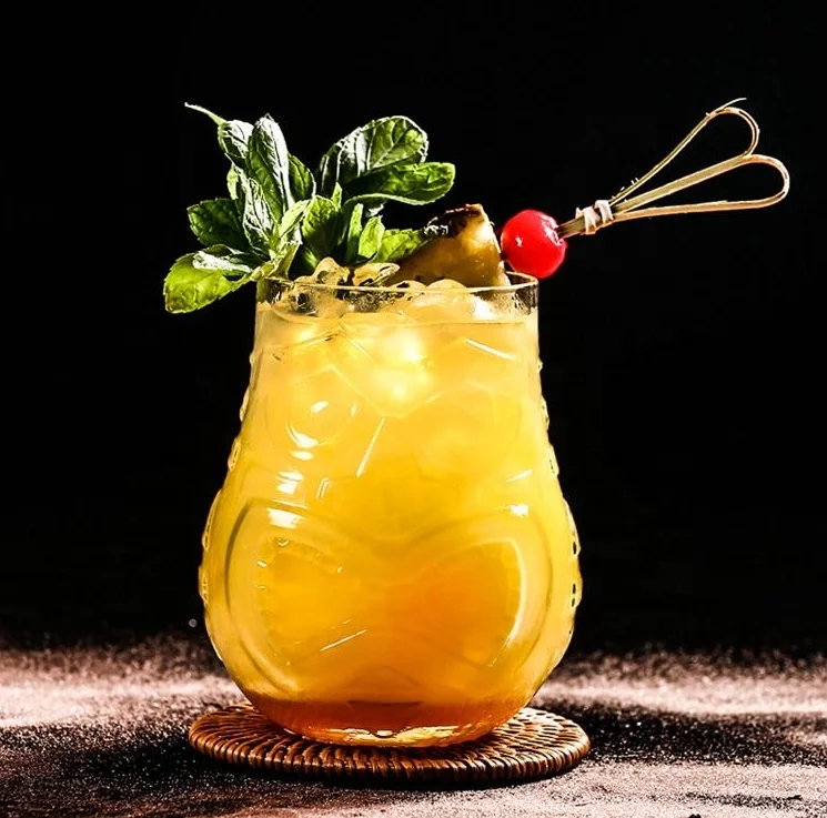 Cocktail Shot glass rum drinkware Tiki Rum Bar Glass Vintage Highball Glasses