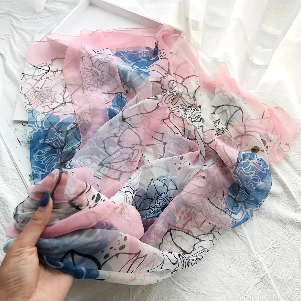 
Rulan 2021 long design printed chiffon hijab muslim women palestinian scarf 