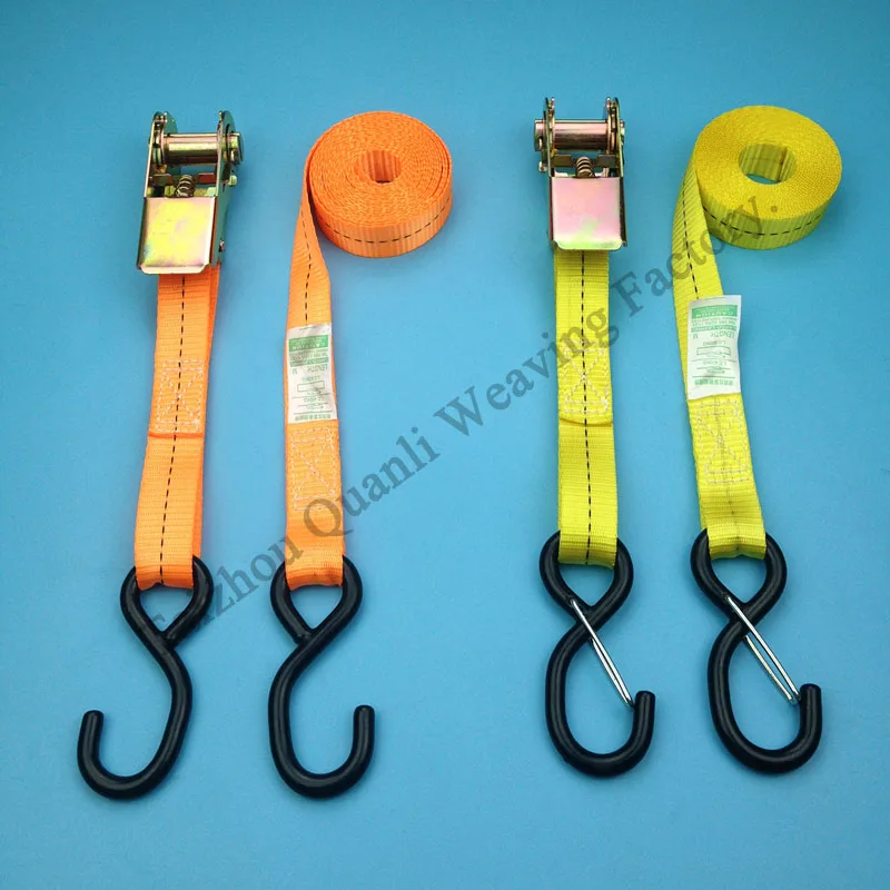 Ремень для крепления груза с храповым механизмом с двойным S-образным крючком