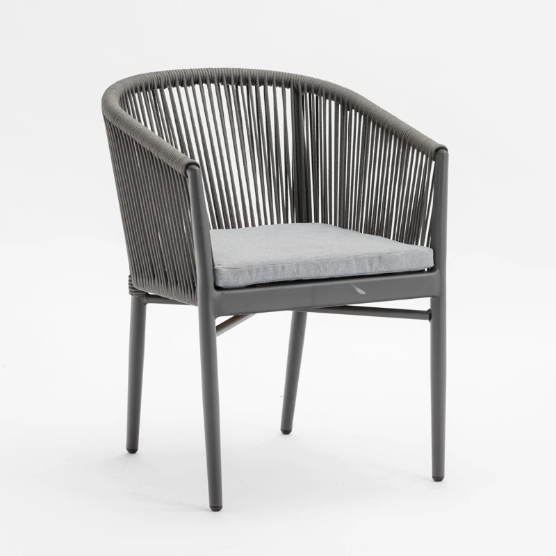 Wholesale Sling Stackable Folding PP Teak Wood Steel Rope Outdoor Chair Made in China