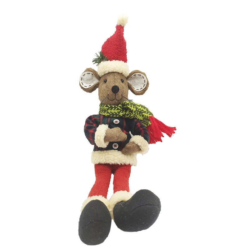 
christmas decor stuffed doll outdoor xmas decoration plush mouse shape toy 