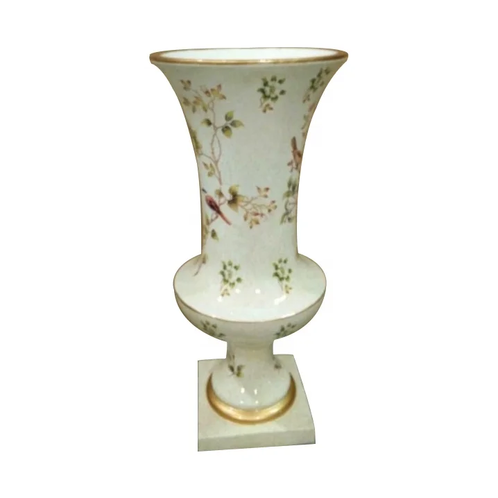 FRP 259 Gold Bird Leave Resin Floor Artificial Flower Vase Hall Centerpiece Decor