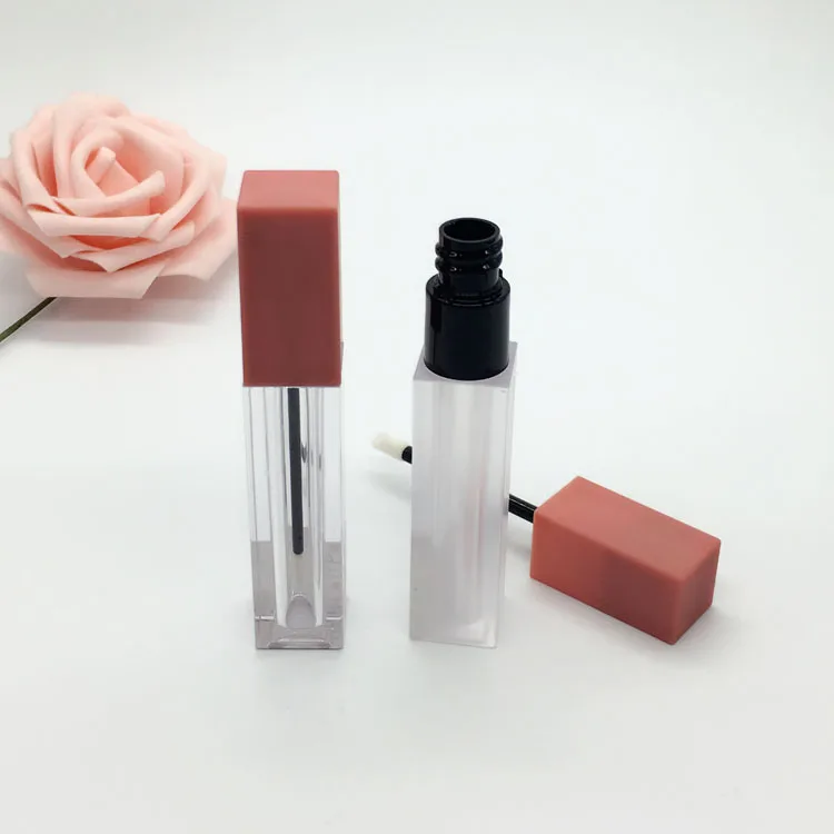 4ml rose gold pink custom luxury diamond unique empty lip gloss bottle lipgloss tubes packaging containers with brush wands