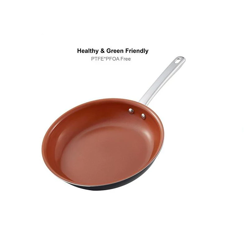 hot selling ceramic non-stick coated frying pans oval copper pan