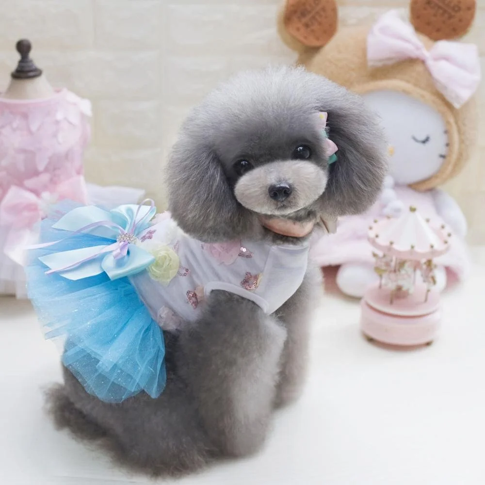 Customized puppy pink dog clothes dress