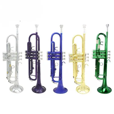 
High Grade Professional Musical Instruments Colorful Trumpet Bb Key Brass For Wholesale 