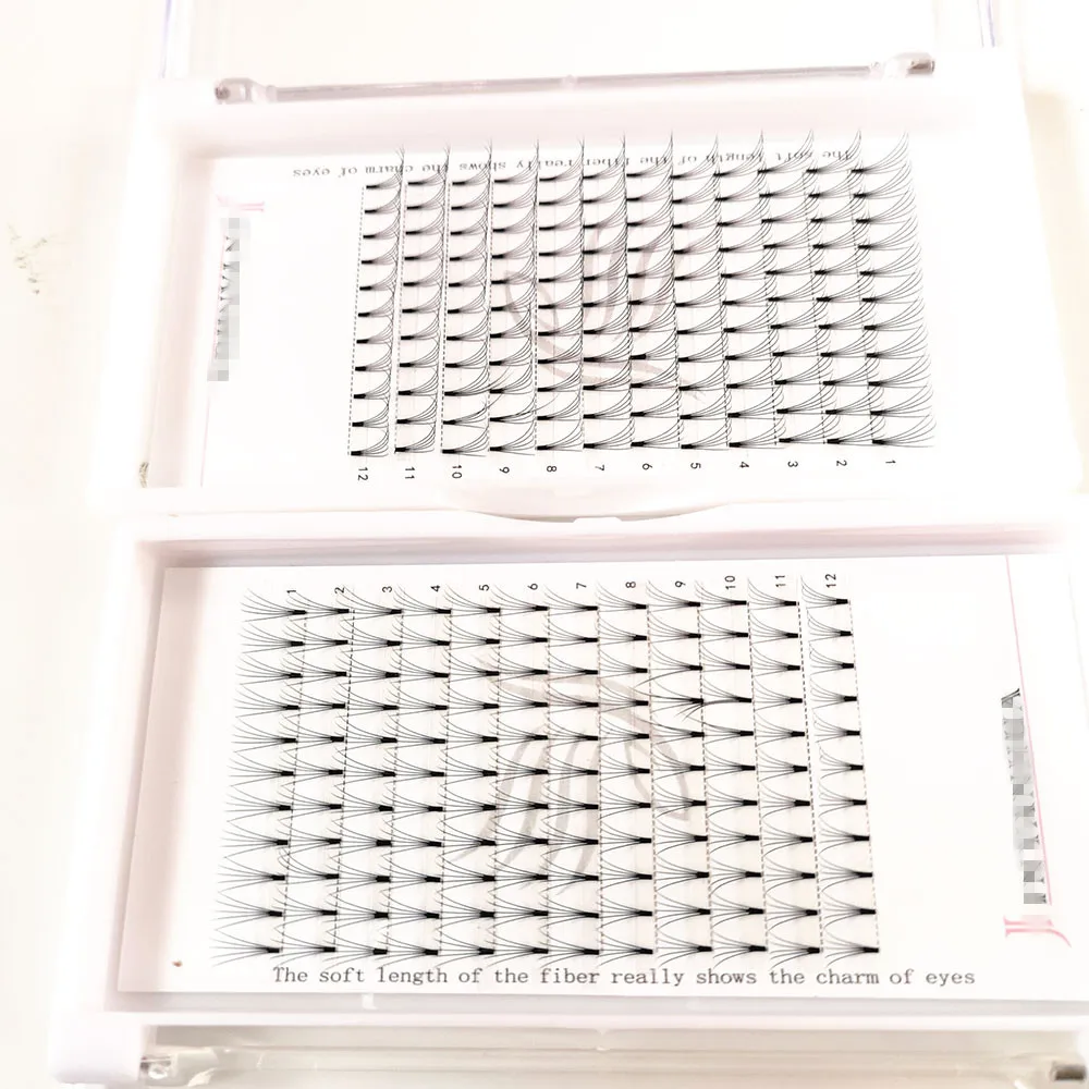 
OEM private label short long stem 0.07 0.10 C D curl fan eyelash extension pre made fans 4D 5D 6D 