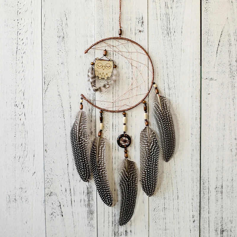 
APHACATOP New nordics big size owl indoor decoration pendant feather dream catchers Dream Catcher 