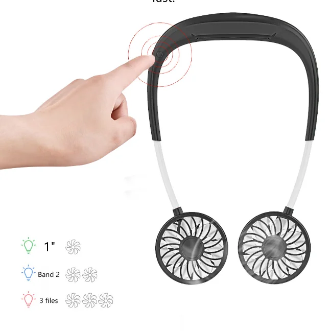 Personal Neck Hanging air cooler Fan Portable Desk Battery Rechargeable USB tiny Fans for Travel Camping Outdoor