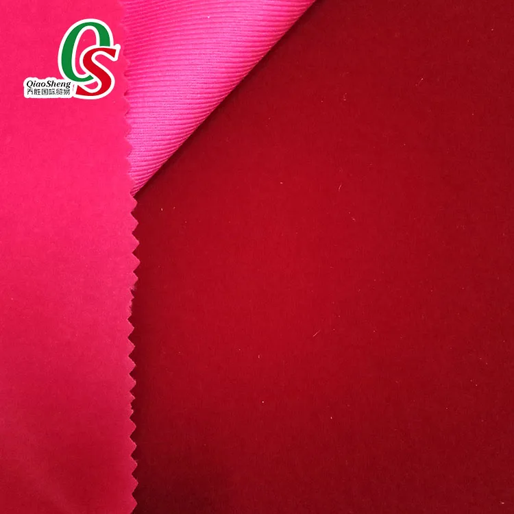Manufacturer  nylon velvet/polyester tricot flock fabric for bags shoes jewellerypouch