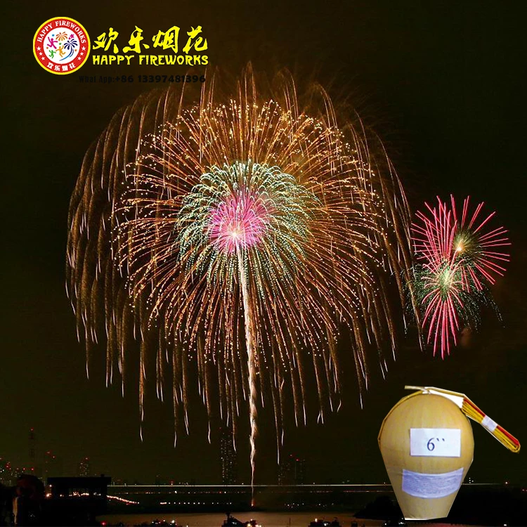 China Liuyang Happy Factory 6 Inch Display Fireworks Shells